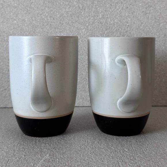 VTG Crate & Barrel Terra Mugs Set of 2 Tan Bands Speckled Stoneware Japan RARE - Picture 5 of 12